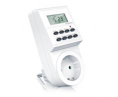 CSL-Computer Digitale Zeitschaltuhr - Weekly Digital Timer - minutengenau - LCD-Display - 3680W - 8 konfigurierbare Schaltprogramme Wochen Tages und Minutenprogramm - Zufallsschaltung - IP20