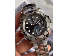 Herren Automatik Mechanik Silber Schwarz Blau Grau Edelstahl Yachtuhr Keramik Lünette Master Sapphire Grey