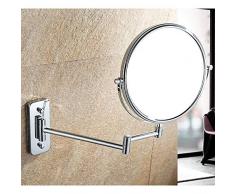 L.BAN Faltbarer Wandspiegel, Reise-Make-up-Spiegel mit Ständer, Make-up-Spiegel Vergrößerungswand, Badezimmerspiegel, Kosmetikspiegel mit 360-Grad-Drehung, doppelseitiger Make-up-Spiegel-Vergrößer