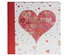 Goldbuch Hochzeitsalbum, Big Heart Red, 30 x 31 cm, 60 weiße Seiten mit Pergamin-Trennblättern, Leinen mit Kunstrduckpapier mit Goldprägung und Relief, Perlmutt, 08412