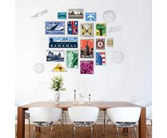 Kreative moderne Briefmarkenalbum Wandaufkleber Briefmarkensammlung für Wohnzimmer Schlafzimmer Hobby Art Decals Home Decoration Murals Pvc