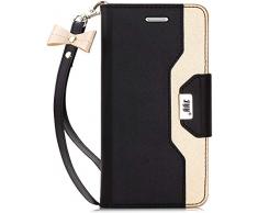 FYY Für Samsung Galaxy S7 Hülle,für Galaxy S7 Hülle,Handyhülle Samsung Galaxy S7,[Premium PU Leder] Flip Wallet Tasche Hülle mit Standfunktion und innerer Spiegel für Samsung Galaxy S7-Schwarz