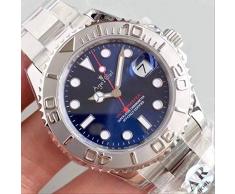 GFDSA Herren Automatik Mechanische Uhr Silber Schwarz Blau Grau Edelstahl Yachtuhren Master Saphirglas Blau