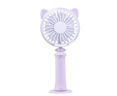 BXROIU USB Ventilator Hand Tragbarer Mini VentilatorZelt Lüfter Leise Handventilator,mit LED Mehrfarbige Änderungen, USB aufladbare batterien (Violett)
