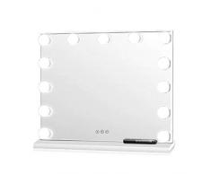 LIU UK Makeup Mirror Schminkspiegel Mit Hellem Desktop GroßE LED Hd Vanity Spiegel FüLlen Licht Zu Hause Hollywood Stil Spiegel Kit Badezimmer Make-Up Tisch Spiegel Dimmable Light Set