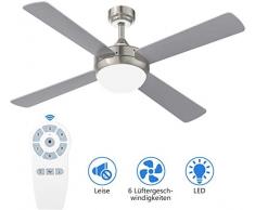 YUNLIGHTS Lighting Deckenventilator, 52 inch Deckenventilator mit Beleuchtung und Fernbedienung, 6 Geschwindigkeiten Reversible Rotation Deckenventilator mit Beleuchtun