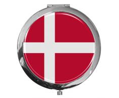 metALUm Taschen - Spiegel aus verchromten Metall Flagge Dänemark,