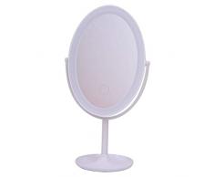 Spiegellampen,Led-Desktop-Kosmetikspiegel Mit Drehbarer Multifunktions-Tischleuchte Mit Einseitiger Frisierkommode Reise-Schlafzimmer Studentin Geschenk, Weiß, Dreifarbiges Licht