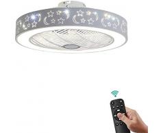 XHJZ-W Moderne Deckenventilatoren mit Beleuchtung Weiß lackierten Eisen Acryl-LED-Ventilator-Licht Dimmbare Schlafzimmer Wohnzimmer Ventilator Lampe Fernbedienung