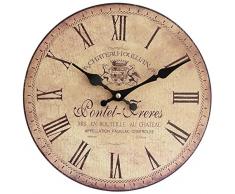 perla pd design Wanduhr Küchenuhr Vintage Design Pontet Freres ca. Ø 28 cm