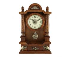 lquide Kaminuhren, Pendel-Tischuhren & Regaluhren Klassische Antike Eiche Fertige Hölzerne Kaminuhr Gewölbte Platte Mit Pendel Silent Standing Schreibtisch Tischuhren (53 cm), D