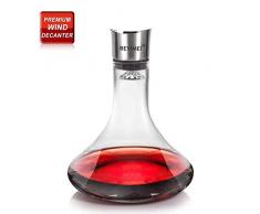 BEYIMEI Wein Dekanter Kristallglas Dekantierer mit Ausgießer Deckel - Bleifreies Kristallglasflasche 1700ml/Rotweinkaraffe, Weingeschenke, Weinzubehör