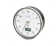ADE Funkwecker CK 1808 (Geräuschloser Wecker ohne Ticken, analoge Zeitanzeige, Thermometer, Datum und Snooze-Funktion, 8,2 cm Durchmesser)