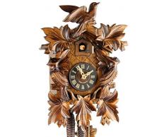 Eble Kuckucksuhr Original Schwarzwälder Kuckuckuhr Echtholz mechanisches 1-Tag Laufwerk VDS Zertifikat Dreivogel 35cm- 32-06-12-10