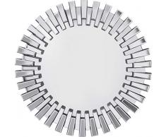Kare Design Spiegel Sprocket Ø92cm, großer, runder XXL Wandspiegel mit Silberrahmen, moderner Design Dekospiegel, Silber (H/B/T) 92x92x4,5cm