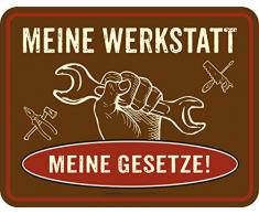 Original RAHMENLOS Blechschild für den Schrauber: meine Werkstatt