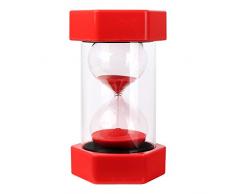 Schramm® XXL Sanduhr 10 Minuten Rot Sanduhren ca.15,5 x 7,8 cm Sandclock Eieruhr Sand Uhr Zeituhr Kurzzeituhr