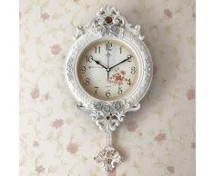 KKLOCK Wanduhr Uhr Wanduhren Lautlos für Wohnzimmer Büro Schlafzimmer Badezimmer Küche Kinderzimmer Einfache Runde Retro Nostalgie Vintage Klassischen Weiß und Golden Uhren [Enthält Keine Batterie]