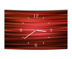 LAUTLOSE Designer Wanduhr Abstrakt rot schwarz modern Dekoschild Abstrakt Bild 38 x 25cm
