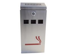 Silberfarbener, wandmontierter Aschenbecher aus Edelstahl für den Außenbereich