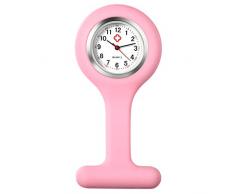 Lancardo Krankenschwesteruhren Damen Herren Ansteckuhr Silkon mit Clip für Krankenschwester Pfleger Doktor Analog Quarz Uhren