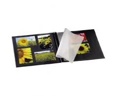 Hama Fotoalbum Fine Art, 50 schwarze Seiten (25 Blatt), Spiralalbum 36 x 32 cm, mit Ausschnitt für Bildeinschub, schwarz