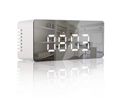 EarthSave Wecker Digital, LED Licht wecker Modern Tischuhr mit 12/24H, Schlummerfunktion, Temperatur/Feuchtigkeit, USB-Ladeanschluss