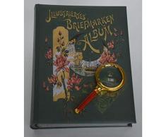 Goldhahn Briefmarkenalbum Einsteckalbum 60 Schwarze Seiten Nostalgie-Album Ambassador + GRATIS Lupe Briefmarken für Sammler