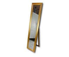 elbmöbel 180x40cm Standspiegel groß antik mit Patina | Spiegel mit Fuß barock Badspiegel (Gold, 180 x 40 cm)