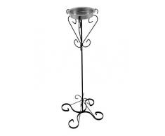 KADAX Standaschenbecher für Draußen, Garten, Stahl pulverbeschichtet, Gartenstab, Standascher, wetterfester Aschenbecher mit Standfuß, Ashtray, Ascher, Design, schwarz (Retro)