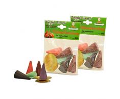 2er Pack XXL KNOX Räucherkerzen Weihnachtsriesen, 5 Riesen-Räucherkerzen mit Glimmschale, Räucherkerzen Bunte Mischung