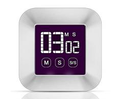 Zorara Eieruhr Digital Küchentimer, Touchscreen Küchenuhr Timer, Kurzzeitmesser Küche Magnetischer Elektronischer Zeitschaltuhr und Stoppuhr Schallendem Alarm mit LCD Display (Silber)