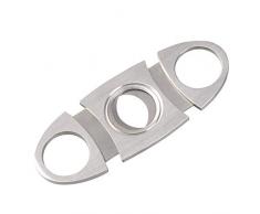 Vicloon Silber Edelstahl Zigarrenabschneider Zigarren Schneider Zigarren Cutter, Doppelte Klinge Schere