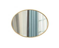 HongTeng Oval Badspiegel Bad Eitelkeit Wand Eitelkeit Spiegel Kreis Make-up Hängende Spiegel Metall Eisenrahmen (Color : Gold, Size : 40×60cm)