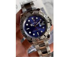 GFDSA Herren Automatik Mechanisch Silber Schwarz Blau Grau Edelstahl Yachtuhr Keramik Lünette Master Saphir AAAA Blau