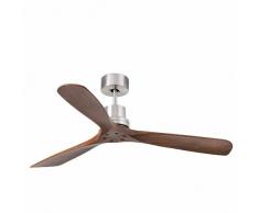 Deckenventilator Lorefar LANTAU Faro 33370 Nickel matt mit 3 dunklen Nussholz-Flügeln Durchmesser 132 cm inkl. Fernbedienung 3 Geschwindigkeitsstufen