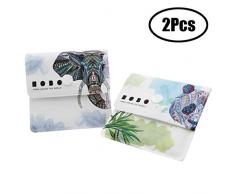 Xhuan 2 Taschen Aschenbecher graue Taschen - feuerfestes PVC - geruchsfrei - tragbar kompakt - einzigartig designtes Panda und großes Elefantenmuster