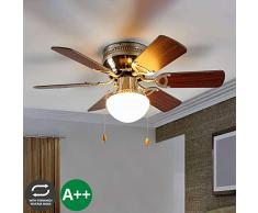 Lindby Deckenventilator mit Lampe Flavio (Modern) aus Holz u.a. für Wohnzimmer & Esszimmer (1 flammig, E27, A++) - Ventilator, Wohnzimmerlampe