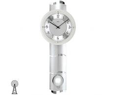 AMS Funk-Pendeluhr Funkwanduhr Funkuhr Pendeluhr Aluminium Mineralglas