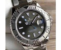 Männer Automatische mechanische Uhr Silber Schwarz Blau Grau Edelstahl Yachtuhren Master Sapphire Glass Grey