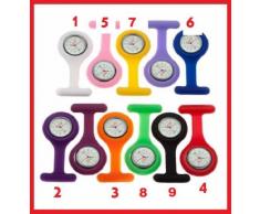 CPI Taschenuhr, Krankenschwester-Uhr, Silikon-Riemen, Brosche und Batterie