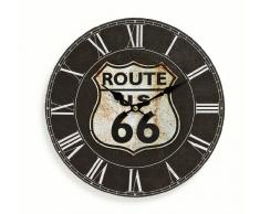 Wanduhr aus Holz 29cm - Motiv: Amerika USA Route 66 schwarz - Küchenuhr Uhr römische Ziffern - Quartzuhr