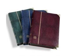 Leuchtturm Briefmarken-Sammel-Album, Comfort DL-Einsteckbuch DIN A4, 64 Schwarze Seiten, watt.Einband, Kroko-Optik, Metallecken, grün