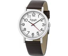 Eichmüller Herren Bahnhof Stil Armbanduhr 40mm Uhr Echtleder Armband 5 ATM Braun