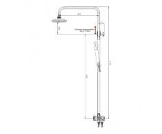 Sanifri 470010758 Duschsystem Roundly höhenverstellbar bis 170 mm