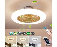 RDYL LED Deckenventilator mit Beleuchtung 36W Deckenleuchte Dimmbare mit Fernbedienung 3-Gang Einstellbare Windgeschwindigkeit Modern Schlafzimmer 58CM Unsichtbare Leise Ventilator Kinderzimmer,Gold