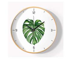 HTL Praktische Wandpendeluhr Wanduhr, Easy Großen Digitales Wohnzimmer Küche Clock Massivholzrahmen Mutet Non-Ticking Schlafzimmer Wanduhr Lesen,D,Rund -12 Zoll