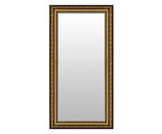 Multistore 2002 Prachtvoller Wandspiegel Flurspiegel Garderobenspiegel Frisierspiegel Spiegel mit Facettenschliff und Verzierungen 104x53cm Gold