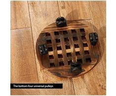 Dotbuy Pflanzenroller Holz Pflanze Caddy Dolly Holz Drehbar Rolling Pflanzenständer Rund Rollen Blumentöpfe Ständer (30cm,2 Pack)