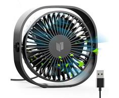 RATEL Mini USB Tischventilator,12,5 cm Mini-Schreibtisch Ventilator mit 1,2 Meter langem Kabel, tragbar und persönlich für Zuhause und Büro - Ruhig und kraftvoll, Schwarz